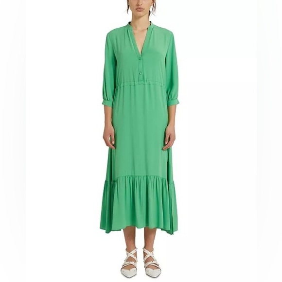Marella Teramo Tiered Midi Dress Bright Green size 6 NWT - Picture 6 of 6